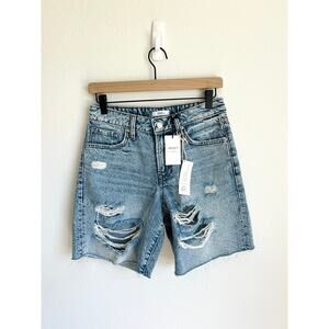 Forever 21 Distressed Light Blue Denim Shorts